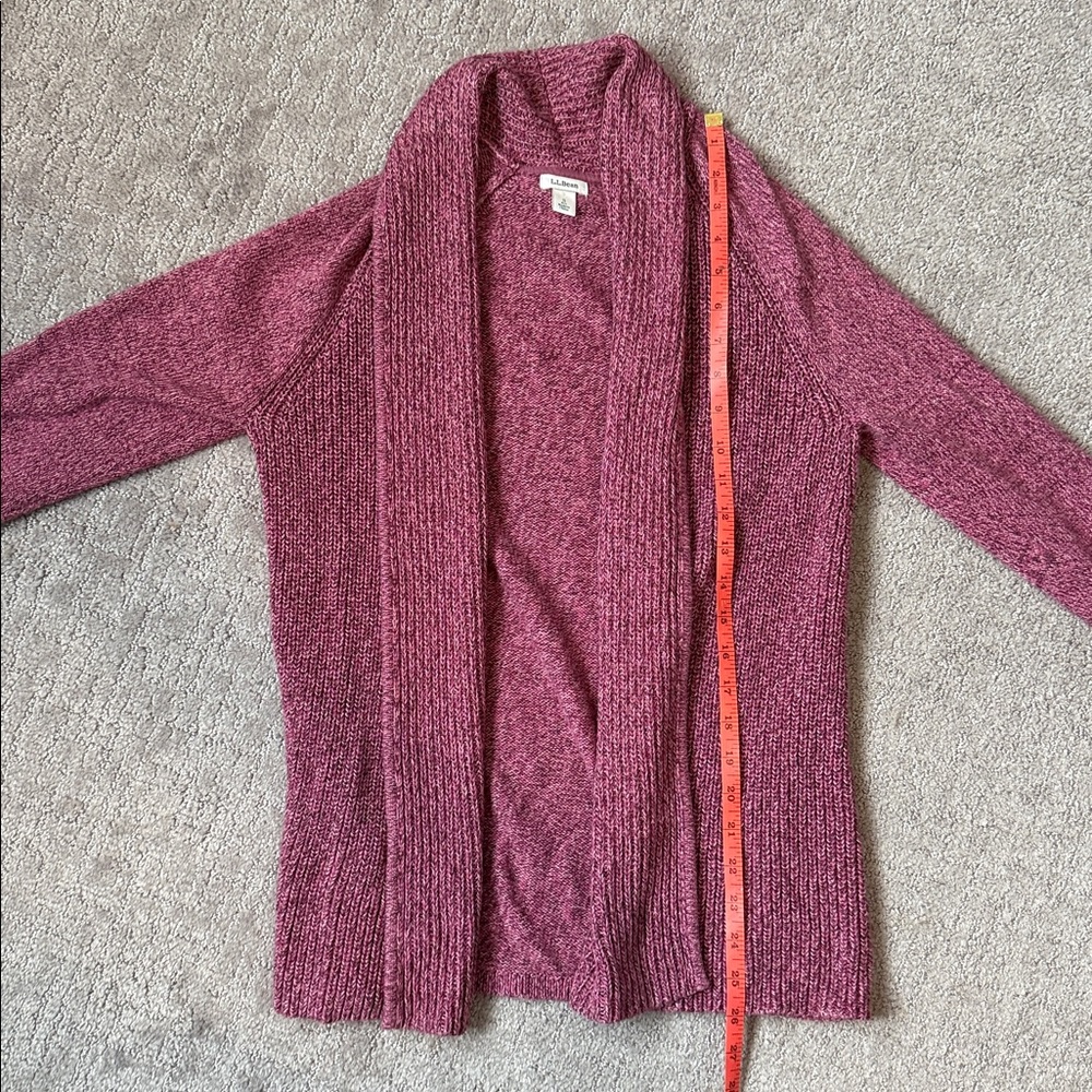 LL Bean Open Pink Knit Cardigen Women Small Warm Soft Cozy Woven Coastal Grandma - Picture 8 of 8